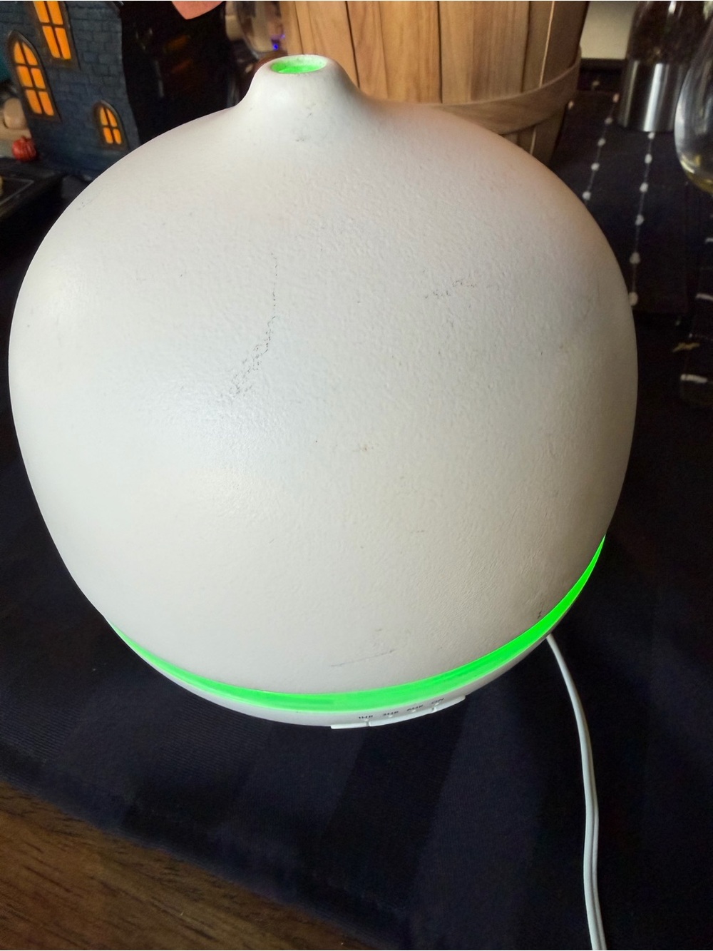 White Spherical Ultrasonic Diffuser with LED Accent
